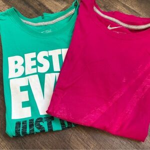 Nike Pink Tank & Teal Graphic Tee Duo